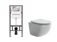 Комплект инсталляции с подвесным унитазом Ceramica Nova Forma CN3009_121001CH крышка-сиденье в комплекте быстросъемное с микролифтом, клавиша смыва в комплекте хром