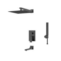 Душевая система со смесителем D&K Bayern.Liszt DA1515605A04 монтаж встраиваемая в стену без термостата черный матовый