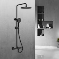 Душевая система со смесителем Vincea Esse VSFS-1E0TMB монтаж настенная с термостатом черный