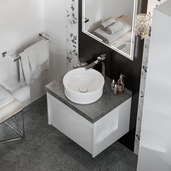 Раковина накладная круглая Kerama Marazzi Circo CI.wb.36 фарфор цвет белый