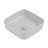 Раковина накладная квадратная  Abber Rechteck AC2211MLG фаянс цвет светло-серый матовый