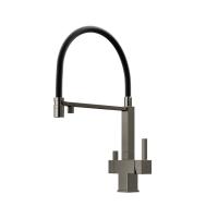 Смеситель для кухни Sancos Moro SC4006GG с подключением к фильтру вороненая сталь/черный