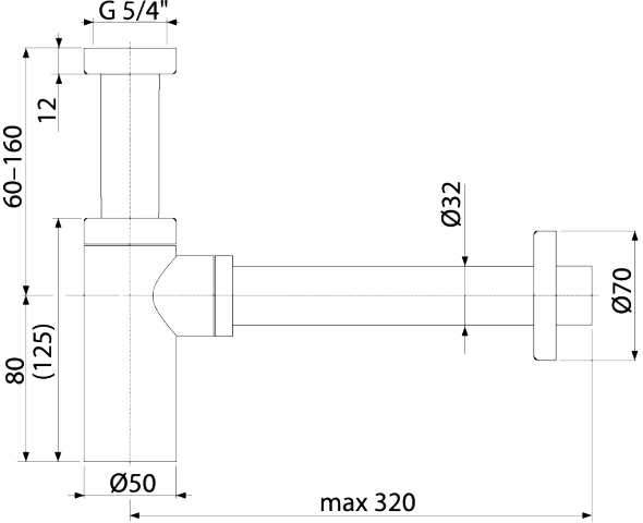 Сифон для раковины Boheme Black 609-B