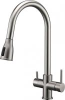 Смеситель для кухни Paulmark Lange La214212-NI с подключением к фильтру никель