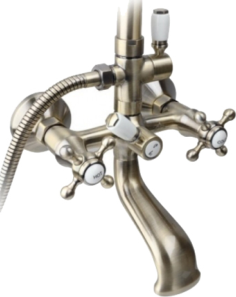 Душевая система со смесителем Timo Nelson SX-1090antique монтаж настенная без термостата бронза