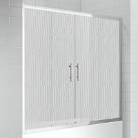 Шторка для ванны раздвижная  Cezares Eco ECO-O-VF-2-170/145-P-Cr 170 см, стекла рифленые, профиль хром