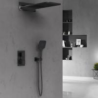 Душевая система со смесителем Vincea  VSFW-103TMB монтаж встраиваемая в стену с термостатом черный