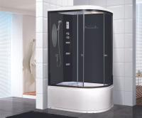 Душевая кабина с крышей Niagara Ultra NG-214-01LN асимметричная  120x80 стекла тонированные, профиль черный