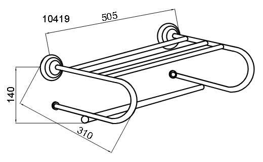 Полка для полотенец Boheme Imperiale 10419 настенная Gold