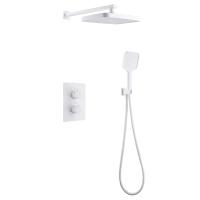 Душевая система со смесителем Abber Weiss Insel AF8051W монтаж встраиваемая в стену с термостатом белый
