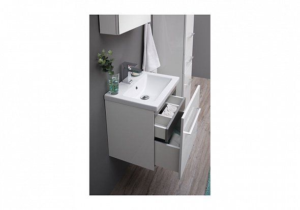 Тумба под раковину подвесная Aquanet Порто 00195729 50 см  1 ящик+1 скрытый цвет белая 