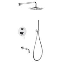 Душевая система со смесителем Abber Kreis AF8117 монтаж встраиваемая в стену без термостата хром