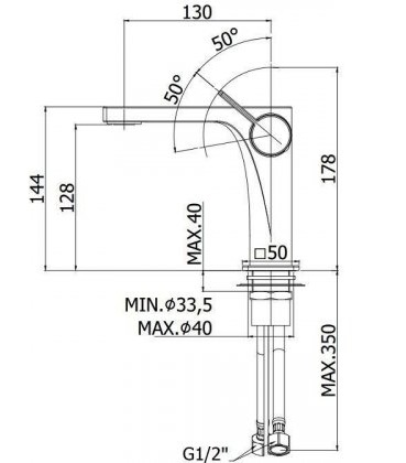 Смеситель для раковины Paffoni Rock RO071CR 