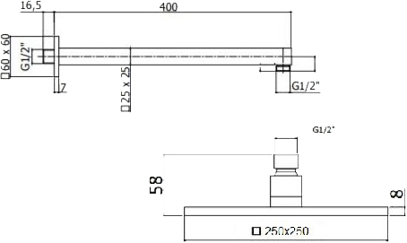 Верхний душ BelBagno Romano ROM-SLD-CRM хром 
