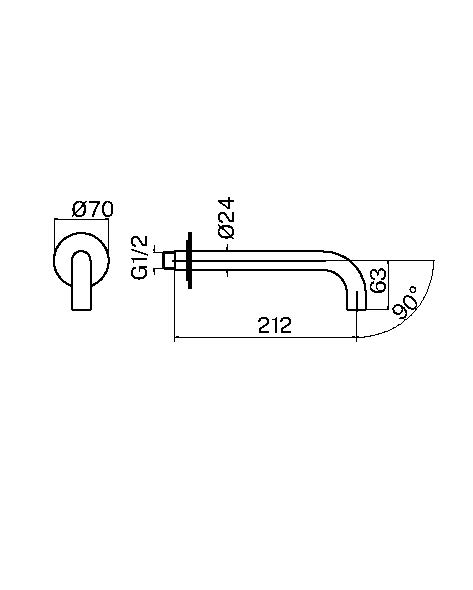 Излив для ванны Plumberia Selection IXO SPT0060CS брашированный хром 