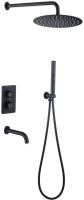 Душевая система со смесителем Allen Brau Priority 5.31014-31 монтаж встраиваемая в стену с термостатом черный матовый