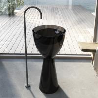 Раковина  круглая Abber Kristall AT2703Onyx полиэфирная смола цвет черный