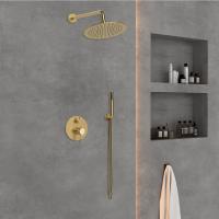 Душевая система со смесителем Vincea Desire VSFW-1D1BG монтаж встраиваемая в стену без термостата брашированное золото