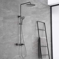 Душевая система со смесителем Vincea Desire VSFS-1D1TGM монтаж настенная с термостатом вороненая сталь