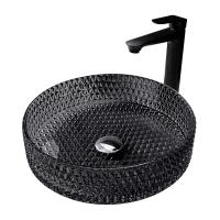 Раковина  круглая Abber GLAS AK2301B стекло цвет черный