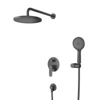 Душевая система со смесителем Cezares Stylus STYLUS-DSET-NOP монтаж встраиваемая в стену без термостата черный матовый