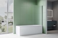 Шторка для ванны распашная  Акватек  AQ.BS.080.2GM 80 см, стекла рифленые, профиль оружейная сталь