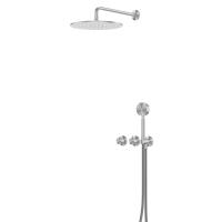 Душевая система со смесителем Abber Wasser Kreis 316 AF8151BST встраиваемая в стену с термостатом брашированная сталь 