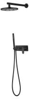 Душевая система со смесителем Boheme Spectre 454-B монтаж встраиваемая в стену без термостата черный матовый