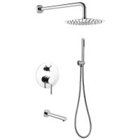 Душевая система со смесителем Abber Emotion AF8817 монтаж встраиваемая в стену без термостата хром