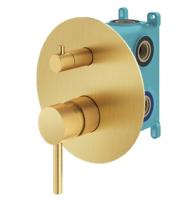 Смеситель для душа на 3 выхода Plumberia Selection IXO KIT1901OB встраиваемый в стену 
без термостата брашированное золото