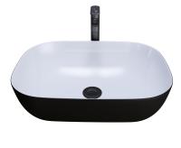 Раковина  прямоугольная Grossman Color GR-4041BW фаянс цвет черно-белый