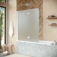 Шторка для ванны распашная  Vegas Glass  E2V NOVO 120 01 10 L 120 см, стекла матовые, профиль белый