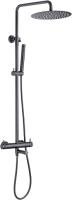 Душевая система со смесителем Allen Brau Priority 5.31A10-MG монтаж настенная без термостата брашированный графит