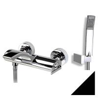 Смеситель для ванны или душа Webert Wolo WO850101564 Black настенный 
без термостата черный/хром