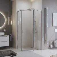 Душевой угол BelBagno Uno UNO-195-P-1-90-C-Cr пятиугольный 90x90 стекла прозрачные, профиль хром