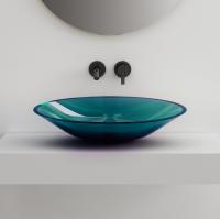 Раковина  овальная Abber Kristall AT2812Aquamarin полиэфирная смола цвет бирюзовый