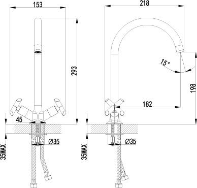 Смеситель для кухни Lemark Practica LM7504C без подключения к фильтру хром