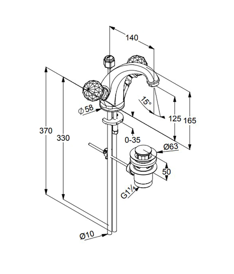 Смеситель для раковины Kludi Adlon/1926 5101005G5 хром