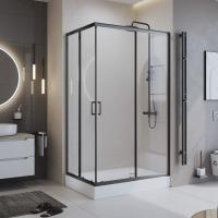 Душевой угол BelBagno Uno UNO-195-AH-2-100/80-C-NERO прямоугольный 100x80 стекла прозрачные, профиль черный