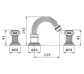 Смеситель для биде Cezares Olimp OLIMP-BBS2-01-M латунь 