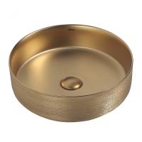 Раковина  круглая Abber Bequem AC2109BGM фаянс цвет золото матовое