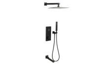 Душевая система со смесителем ALMAes Eden TVZ-0817 монтаж встраиваемая в стену без термостата черный матовый