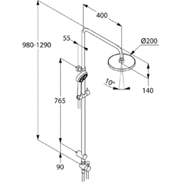 Душевая система без смесителя Kludi Logo 6809105-00 монтаж настенная  хром