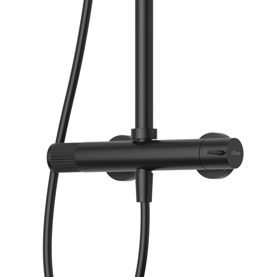 Душевая система со смесителем Cezares Leaf LEAF-CDA-25-L-NOP монтаж настенная без термостата черный матовый