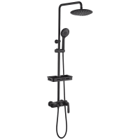 Душевая система со смесителем Orans  OLS-7558 монтаж настенная без термостата черная матовая