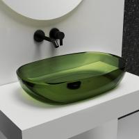 Раковина  овальная Abber Kristall AT2805Emerald полиэфирная смола цвет зеленый