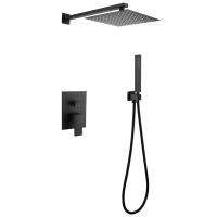 Душевая система со смесителем Abber Daheim AF8219B монтаж настенная без термостата черный матовый