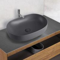 Раковина накладная овальная Vincea  VBS-113MA фарфор цвет темно-серый матовый