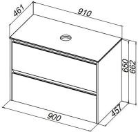 Столешница для ванной Allen Brau Activity 1.34023.ON 91 см искусственный камень, цвет серый