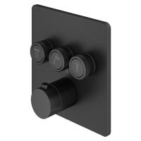 Смеситель для душа на 3 выхода Plumberia Selection PSBOX PSB2903NO встраиваемый в стену 
с термостатом черный матовый